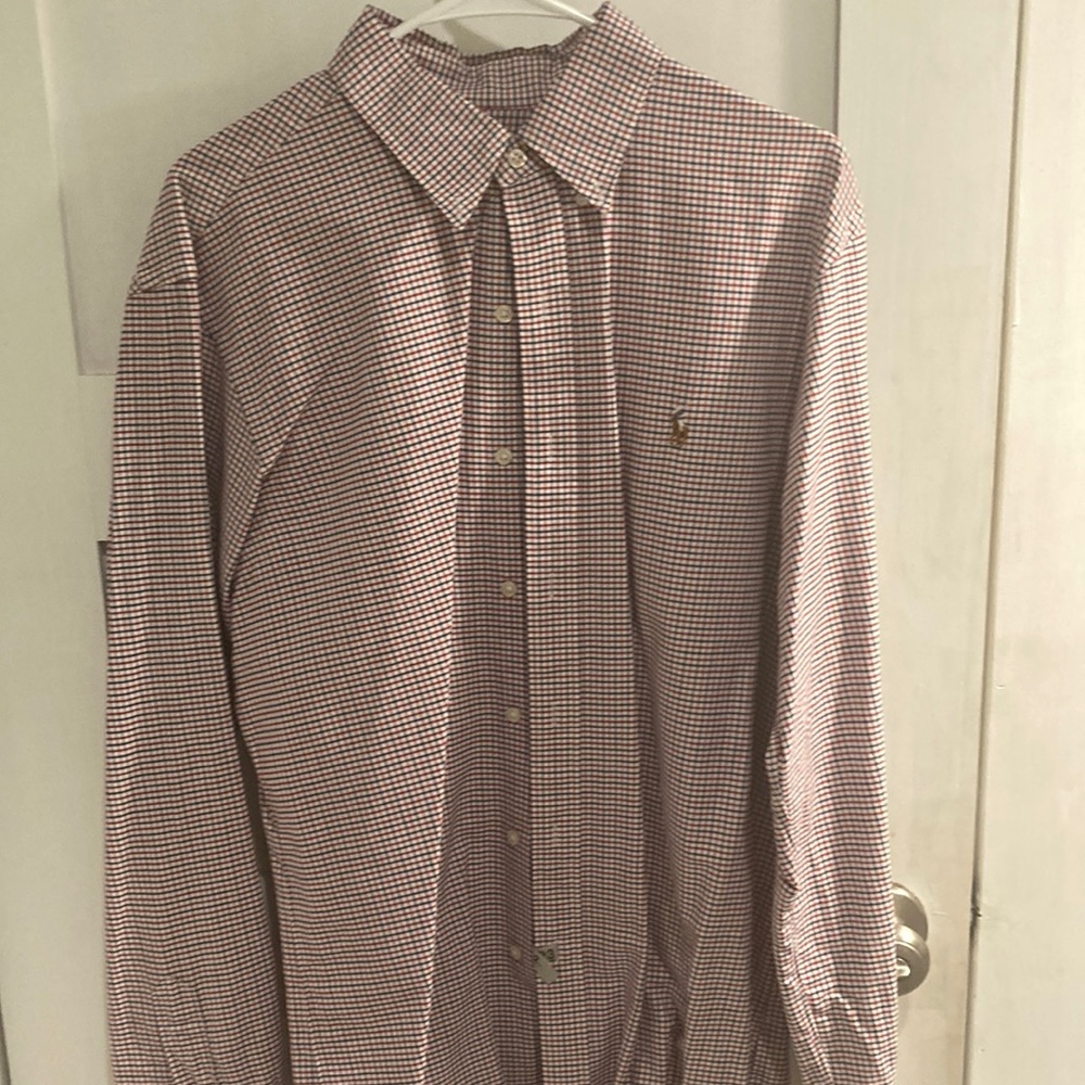 Polo Ralph Lauren red, white, and blue Oxford button down L
